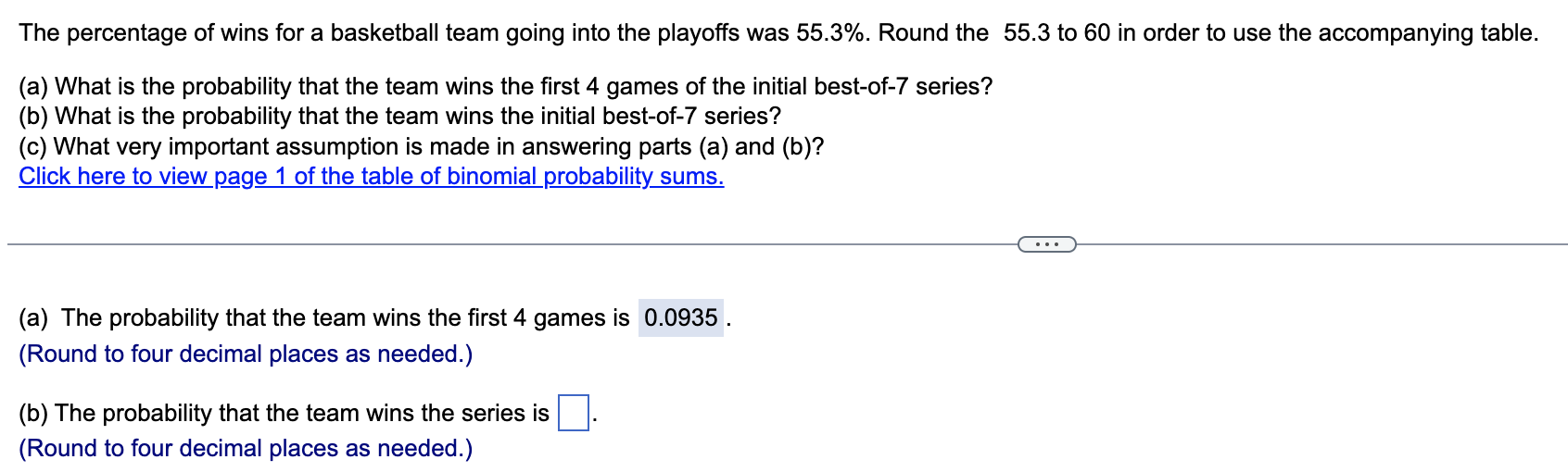 Solved The percentage of wins for a basketball team going | Chegg.com