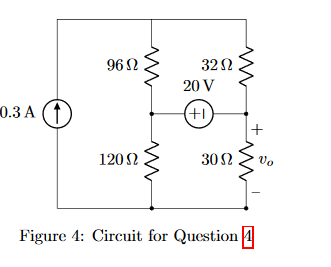 Solved 4. Determine the voltage vo in the circuit shown in | Chegg.com