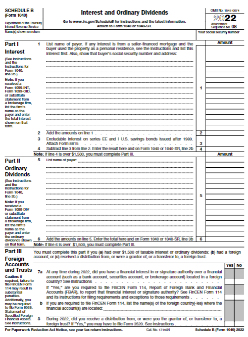 Complete Schedule B first, then Schedule 1, then Form | Chegg.com