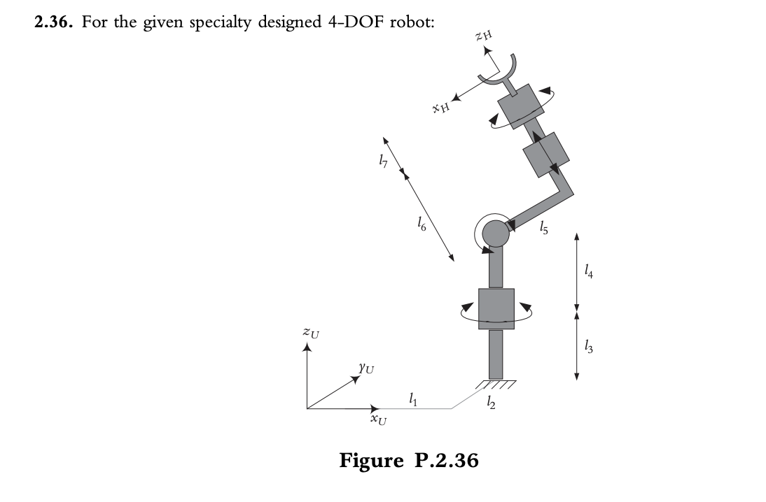 For the robot manipulator presented in problems: 2.36 | Chegg.com