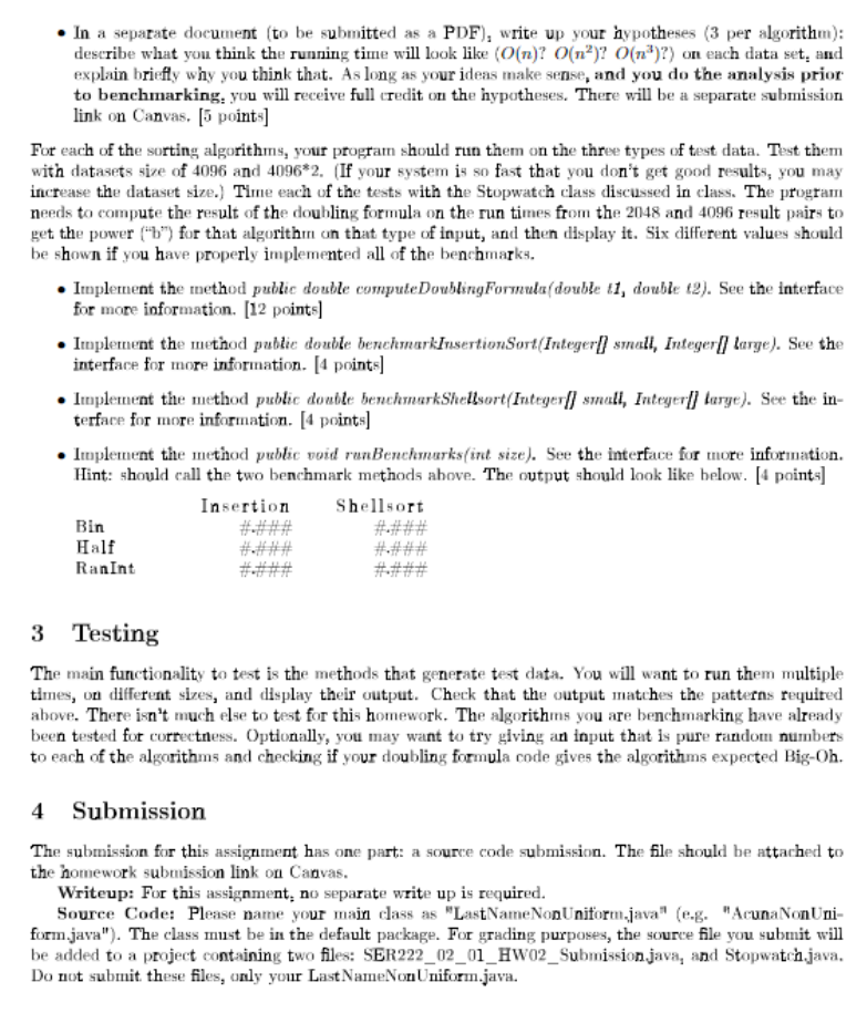 Solved Benchmarking Sorting Algorithms Summary: In this | Chegg.com