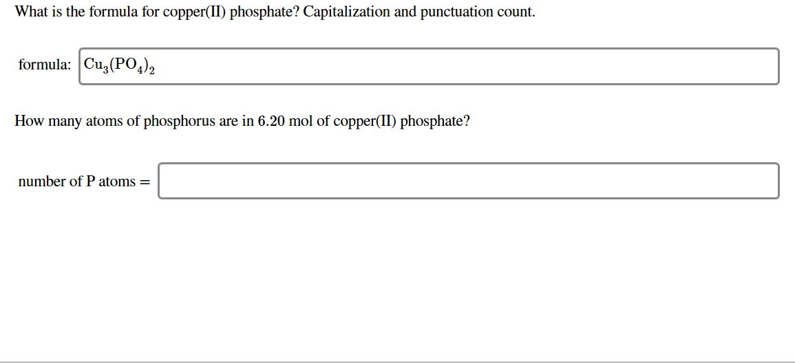 Solved What Is The Formula For Copper(II) Phosphate? Capi