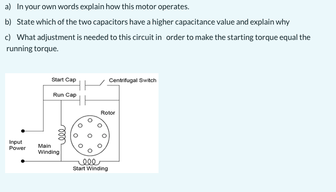 Solved a) In your own words explain how this motor operates. | Chegg.com