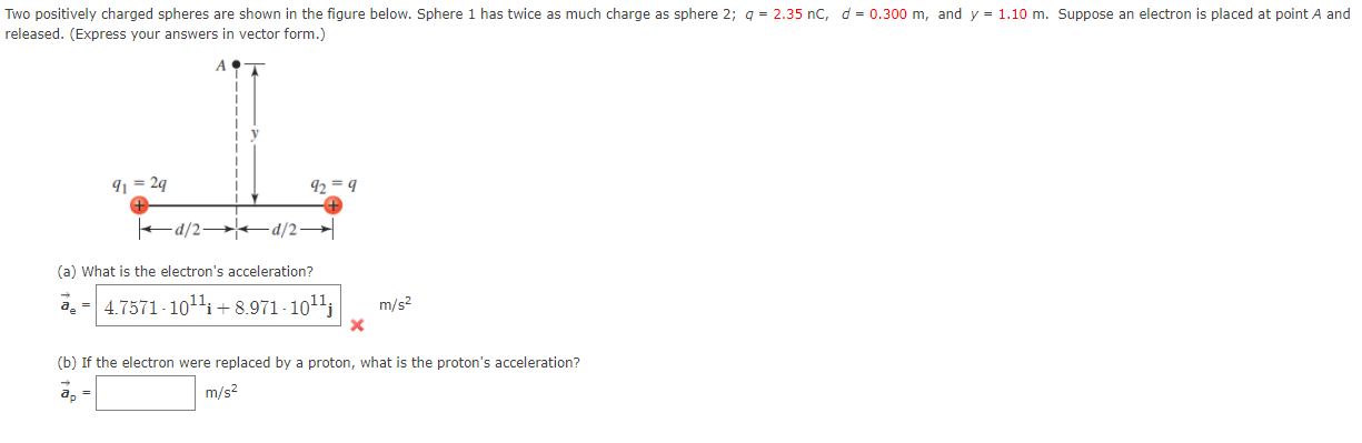 Solved Two positively charged spheres are shown in the | Chegg.com