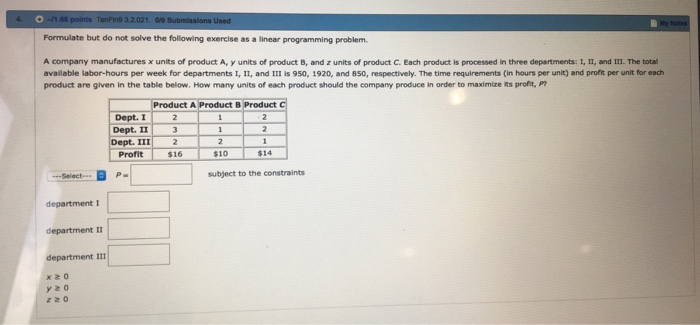 Solved Formulate but do not solve the following exercise as | Chegg.com