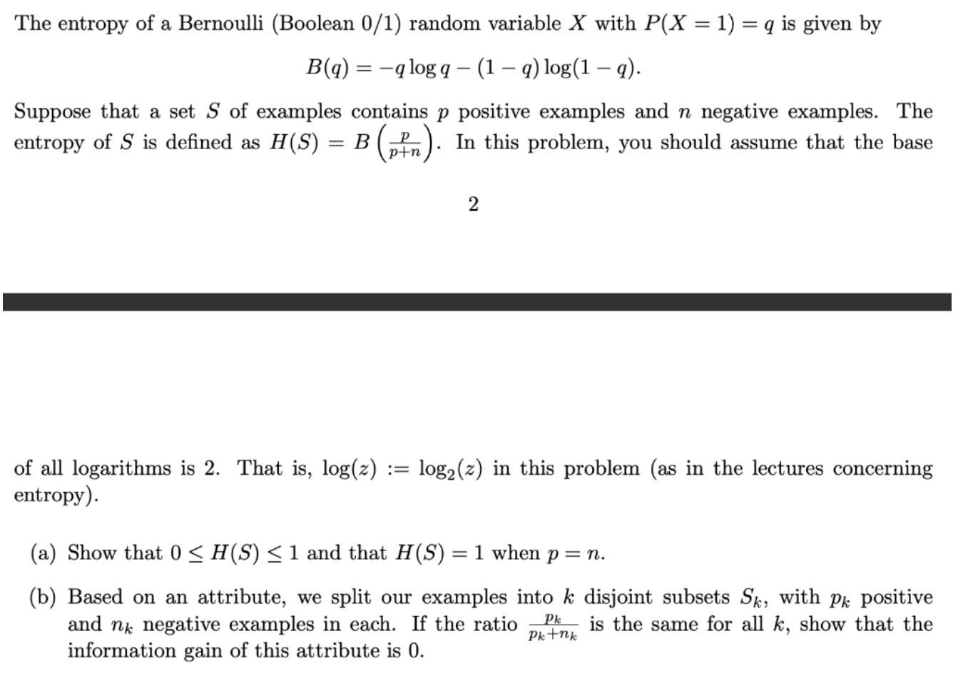 The Entropy Of A Bernoulli Boolean 0 1 Random Va Chegg Com