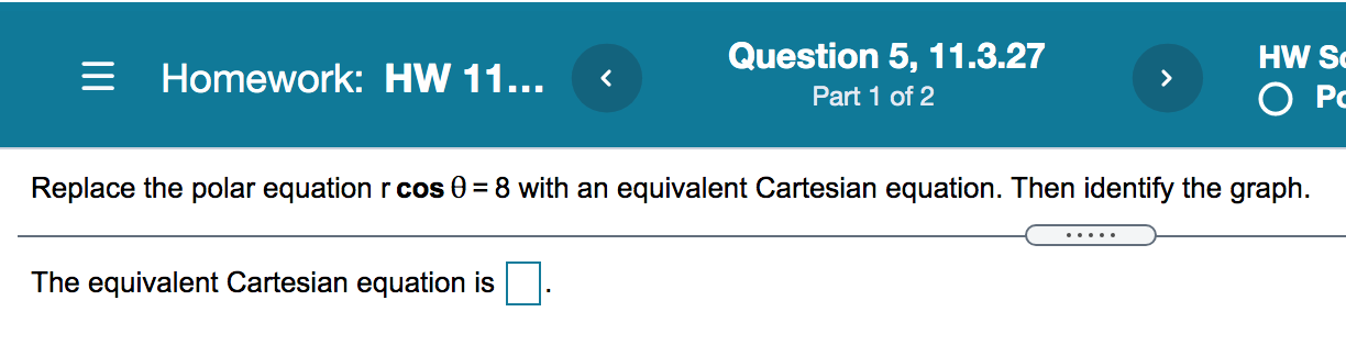 Solved = Homework: HW 11... Question 5, 11.3.27 Part 1 of 2 | Chegg.com