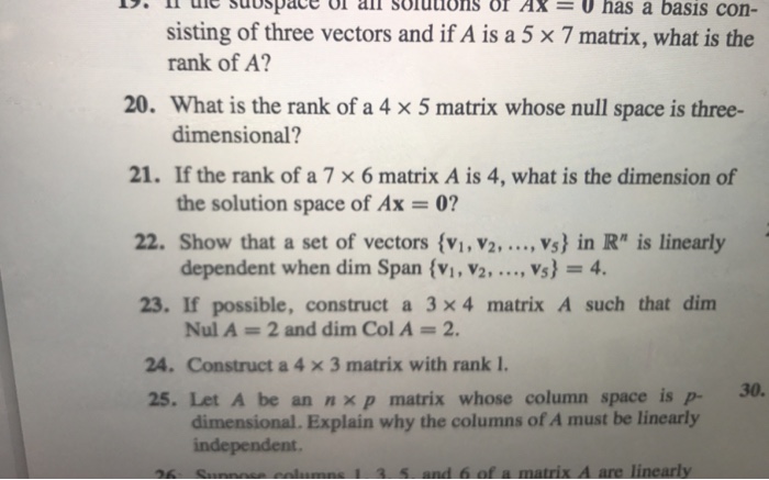 Solved n subspace solutions AX = 0 has a basis con- r), ule | Chegg.com