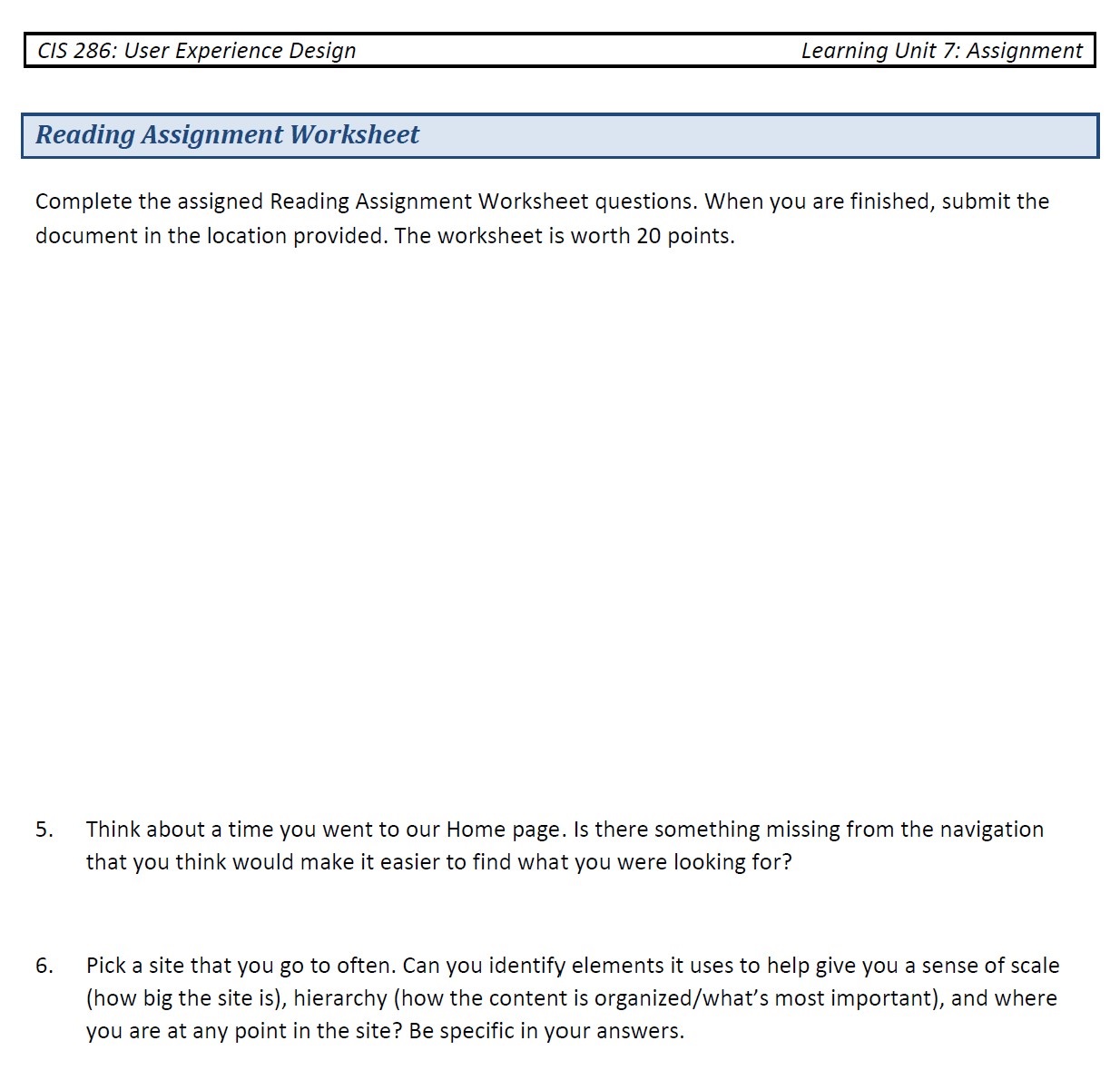 assignment 3 unit 7 review questions