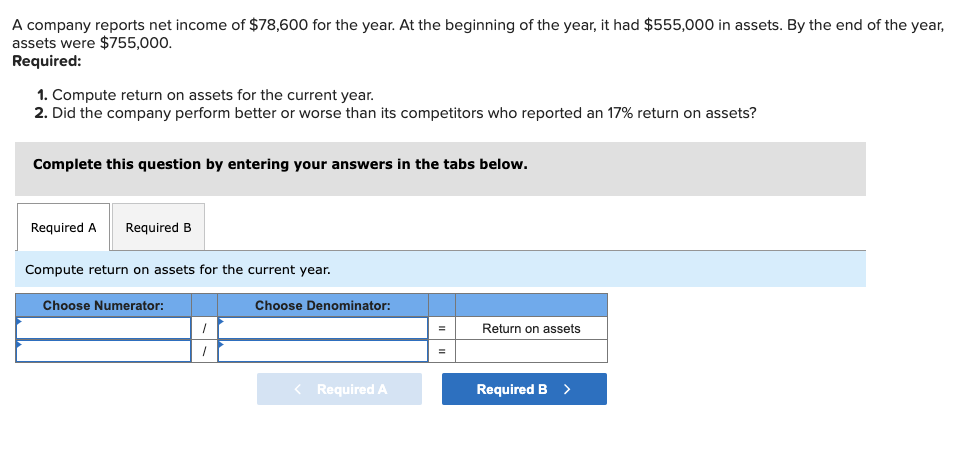 Solved A company reports net income of $78,600 for the year. | Chegg.com