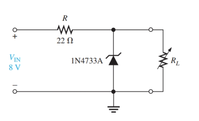 Solved A loaded Zener regulator is shown in the figure. VZ = | Chegg.com