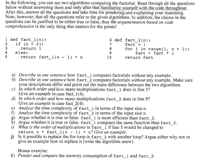 Solved In The Following, You Can See Two Algorithms | Chegg.com