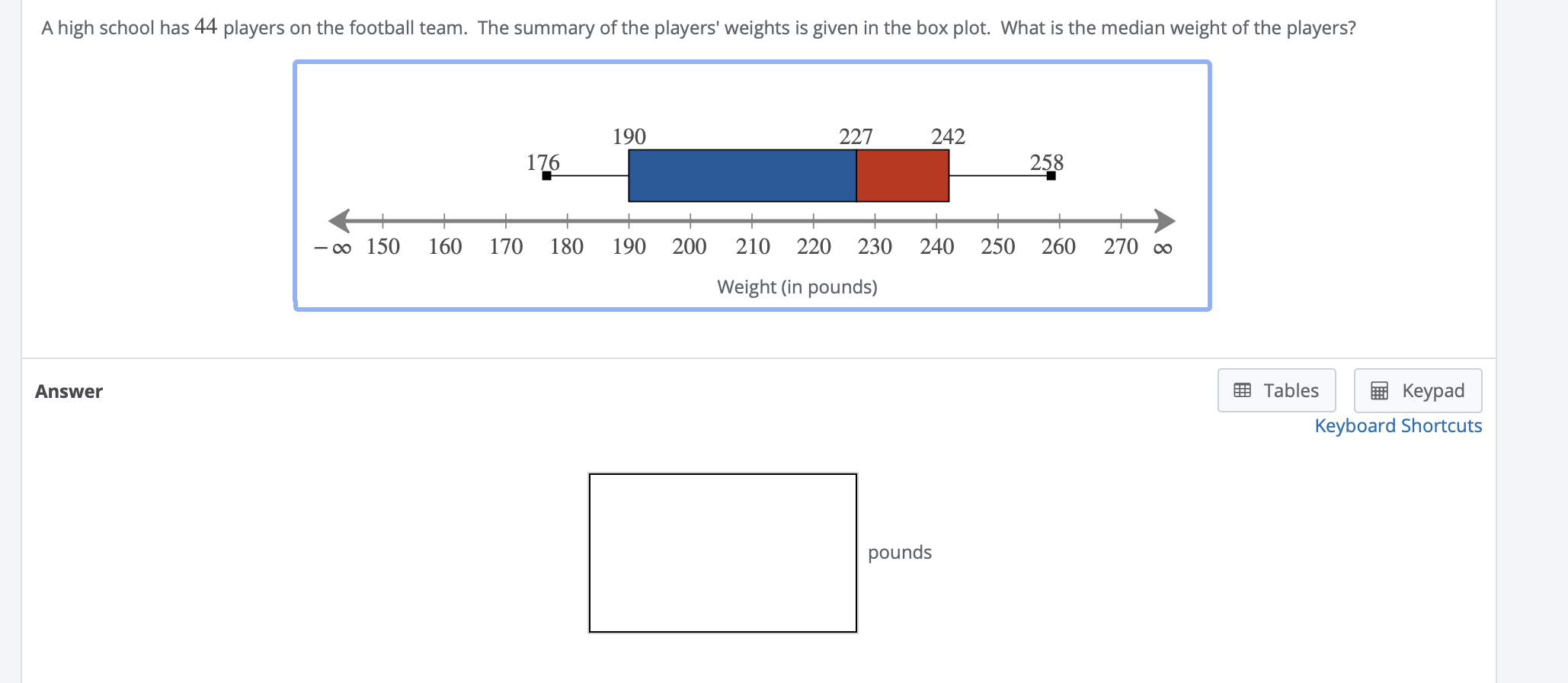 Solved A high school has 44 players on the football team.