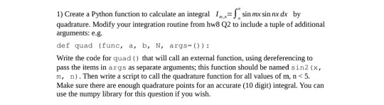 Solved 1) Create a Python function to calculate an integral | Chegg.com