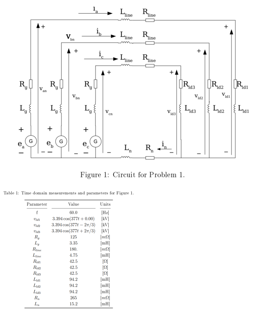 Solved The threephase system in Figure 1 is operating at 60 | Chegg.com