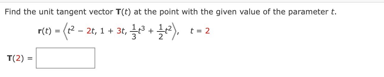 Solved Find the unit tangent vector T(t) at the point with | Chegg.com