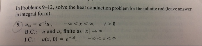 Solved In Problems 9-12, solve the heat conduction problem | Chegg.com