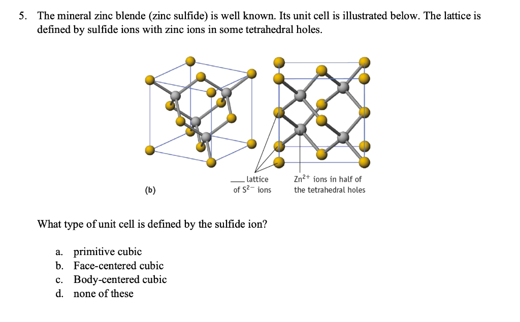 Solved 8. The unit cell of silicon carbide is illustrated