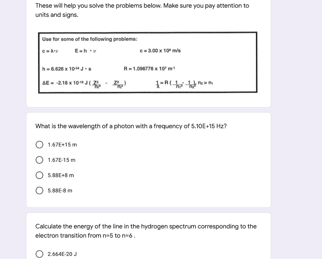 Solved These will help you solve the problems below. Make | Chegg.com