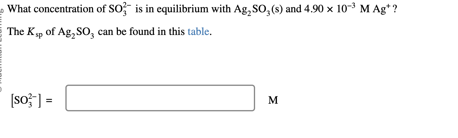 Solved What concentration of SO32- ﻿is in equilibrium with | Chegg.com