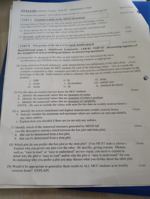 Lab M165, F 2019 Box N2 Analysis Data ... Quantitative