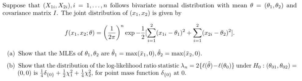 Suppose that (Xli, X2i), i = 1,..., n follows | Chegg.com