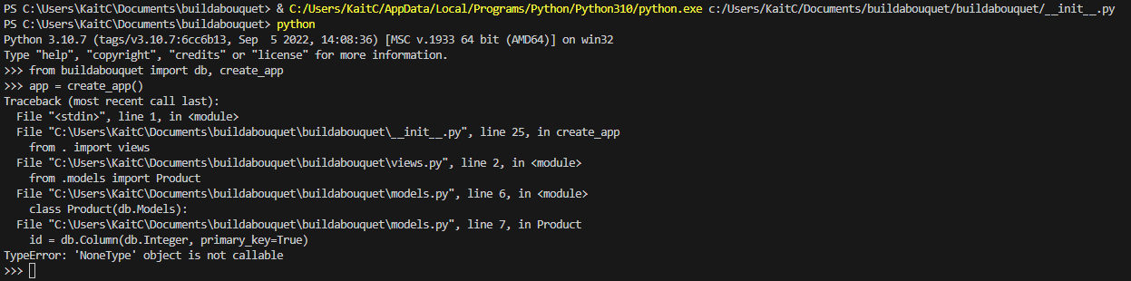 Solved I am trying to create a database in Visual Code using | Chegg.com