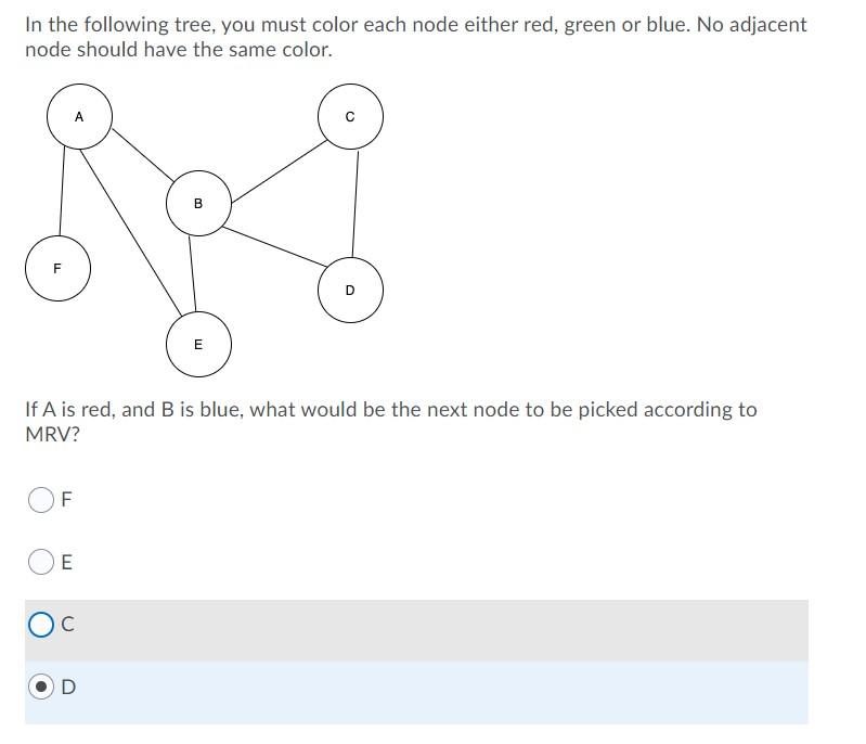 Solved In the following tree, you must color each node | Chegg.com