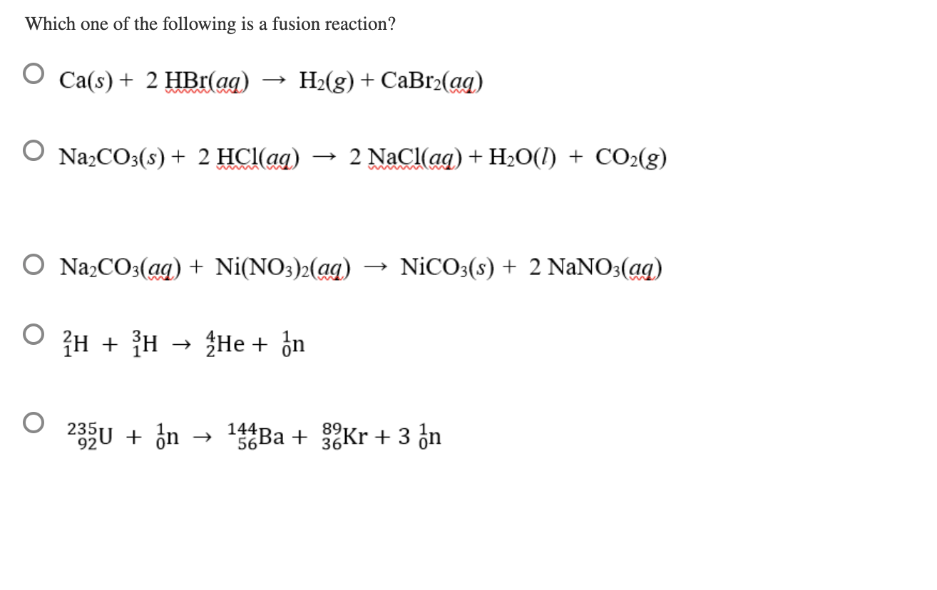 Solved Which one of the following nuclides is most likely to | Chegg.com