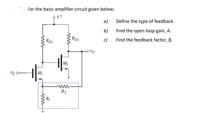 Solved For The Basic Amplifier Circuit Given Below; A) B) C) | Chegg.com