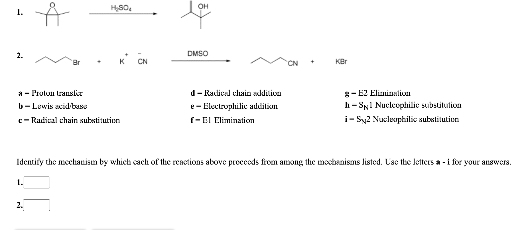 Solved H2so4 1 Lor 생 2 Dmso Br K Cn Cn Kbr A Proto Chegg Com