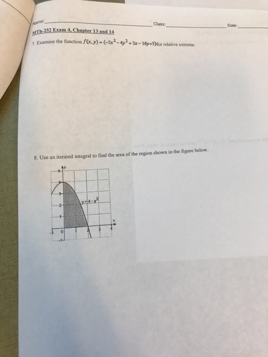 Solved Class: Date Examine the function /)S-x-1or redtive | Chegg.com