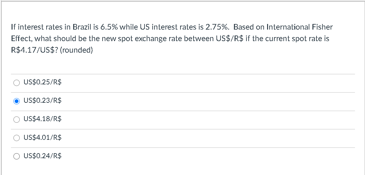 Solved If Interest Rates In Mexico Is 3 46 While Us Inte Chegg Com