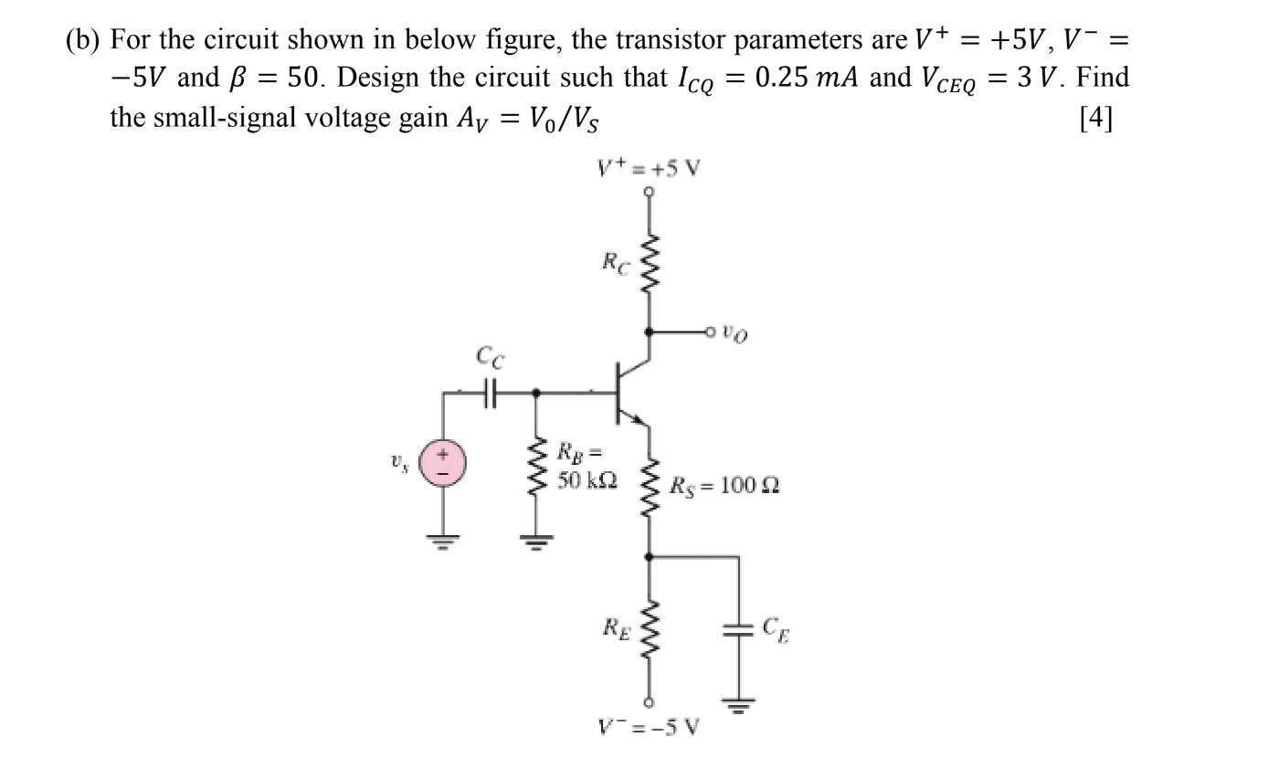 (b) For the circuit shown in below figure, the | Chegg.com