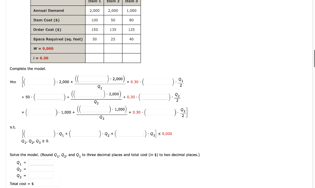 The economic order quantity (EOQ) model is a | Chegg.com