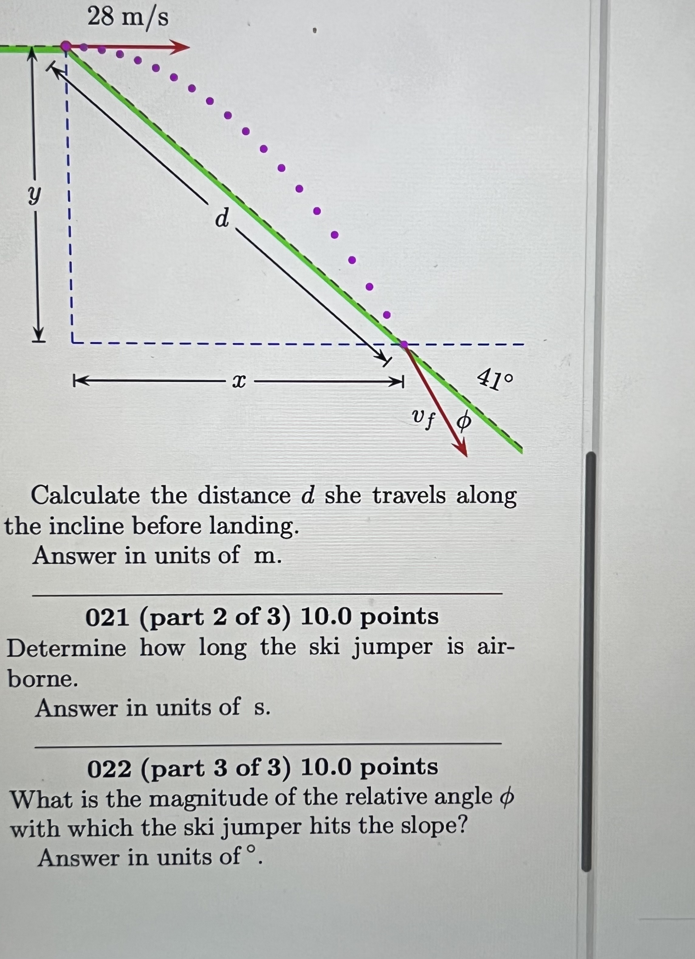 solved-a-ski-jumper-travels-down-a-slope-and-leaves-the-ski-chegg