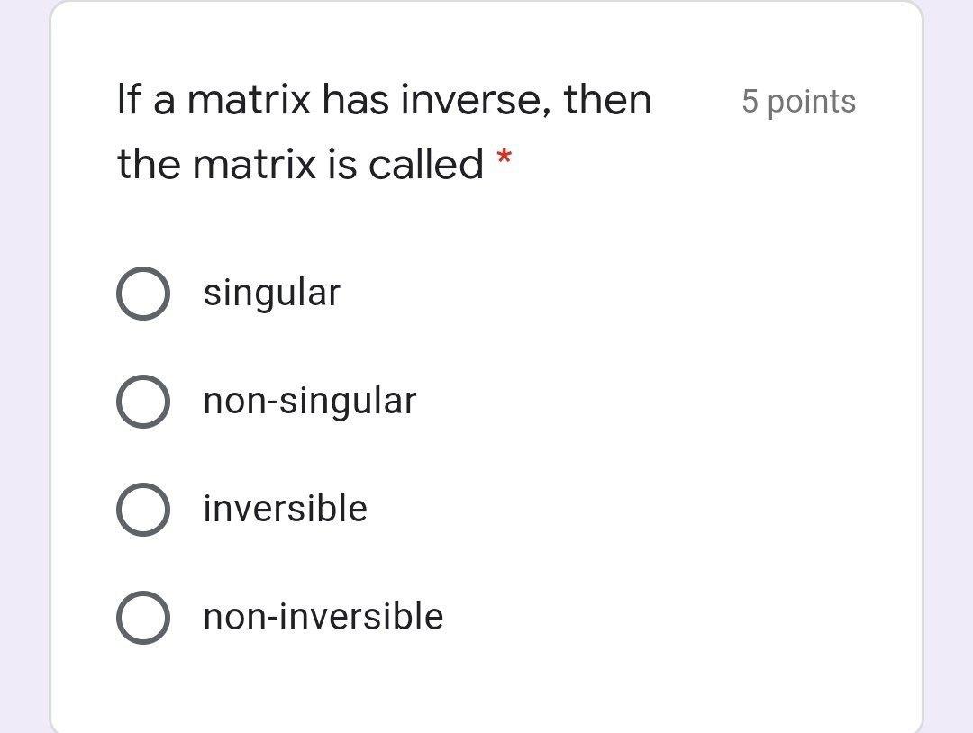 inverse of non singular matrix