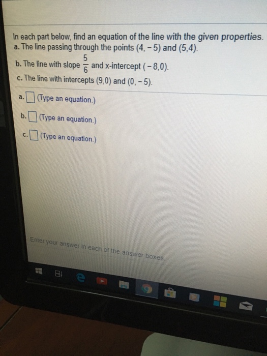 Solved In each part below, find an equation of the line with | Chegg.com