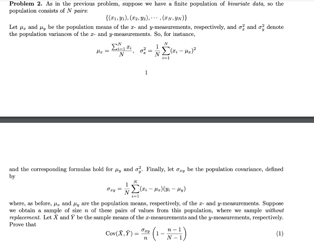 Solved Problem 2. As in the previous problem, suppose we | Chegg.com