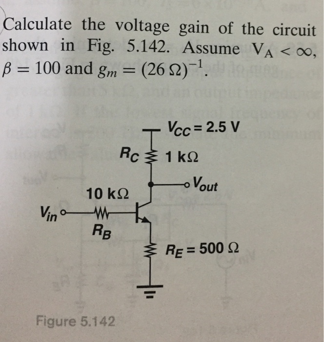 Solved Calculate the voltage gain of the circuit shown in | Chegg.com