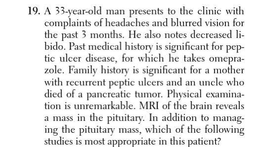 Solved 19. A 33-year-old man presents to the clinic with | Chegg.com