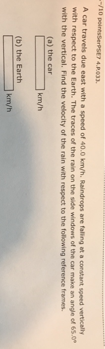 Solved - 10 Pointsserpse7 4.p.033. A Car Travels Due East 