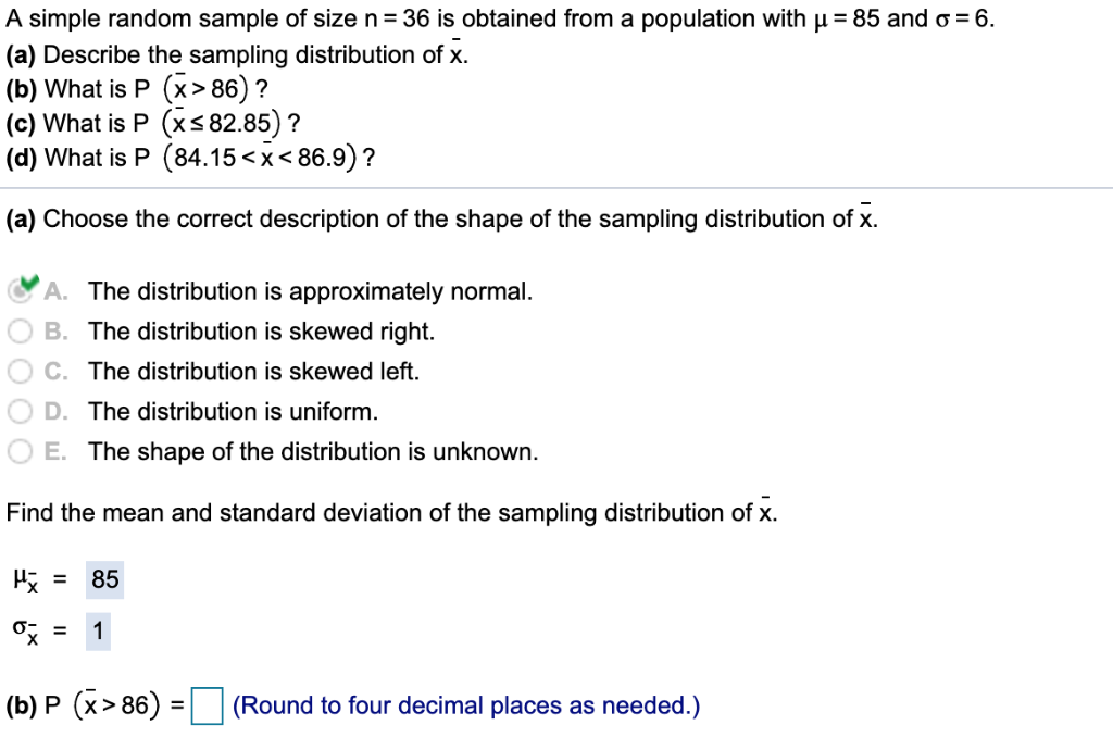 solved-a-simple-random-sample-of-size-n-36-is-obtained-from-chegg