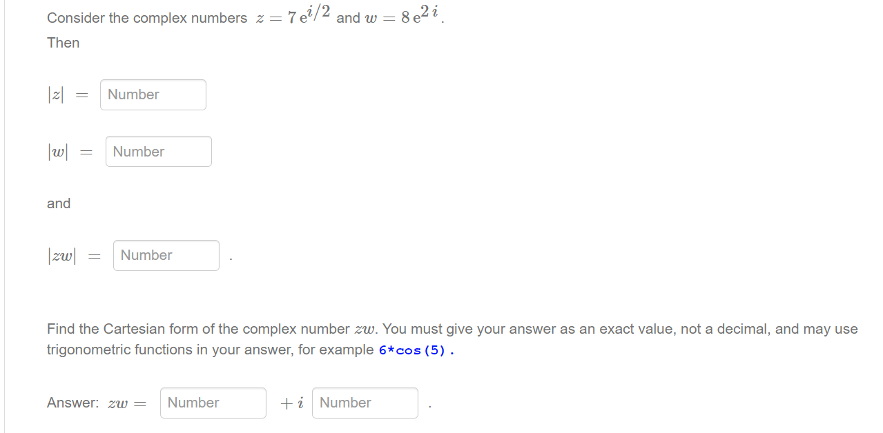 consider the complex number z 2 7i 6 2i