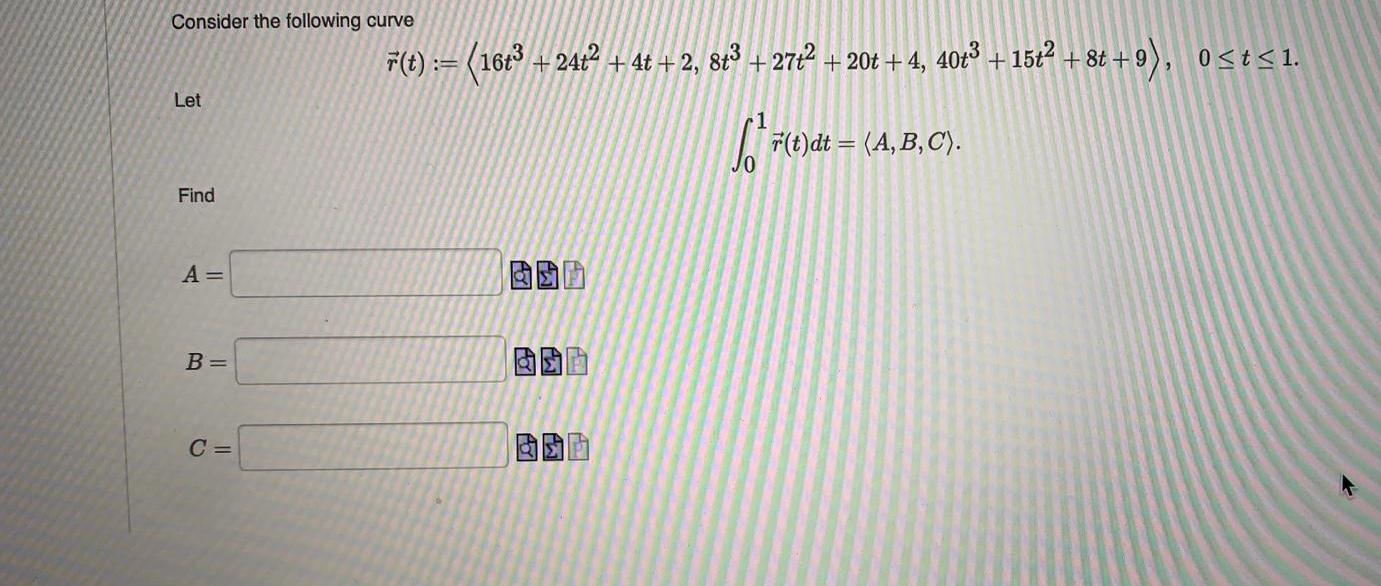 Solved Consider The Following Curve Let F T 168 24 2 Chegg Com
