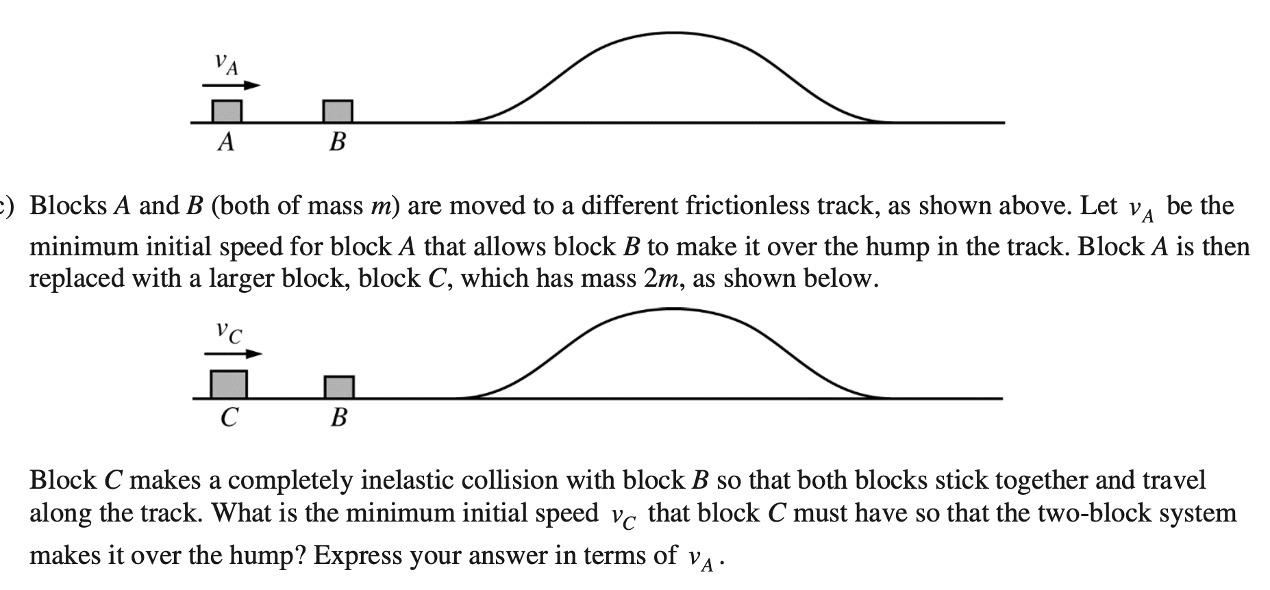 Solved A B -) Blocks A And B (both Of Mass M) Are Moved To A | Chegg.com