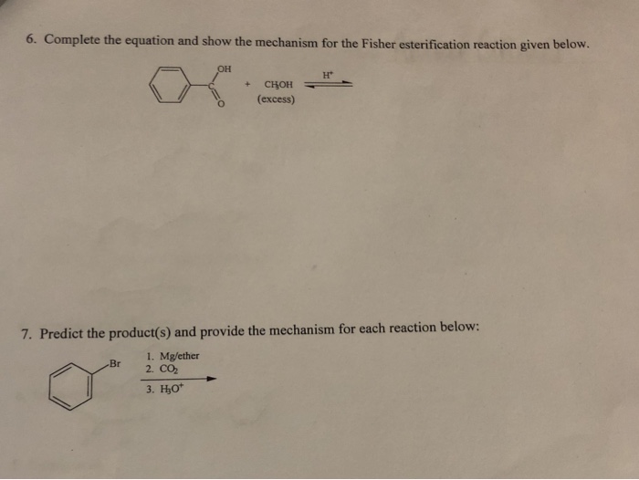 Solved 6. Complete The Equation And Show The Mechanism For 