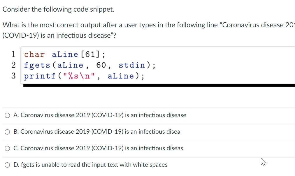 Solved Consider The Following Code Snippet. What Is The Most | Chegg.com