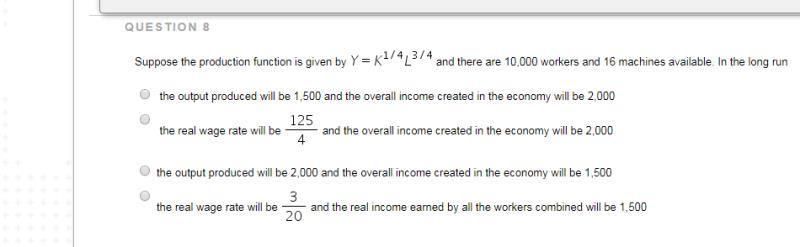 Solved QUESTION Suppose the production function is given by | Chegg.com