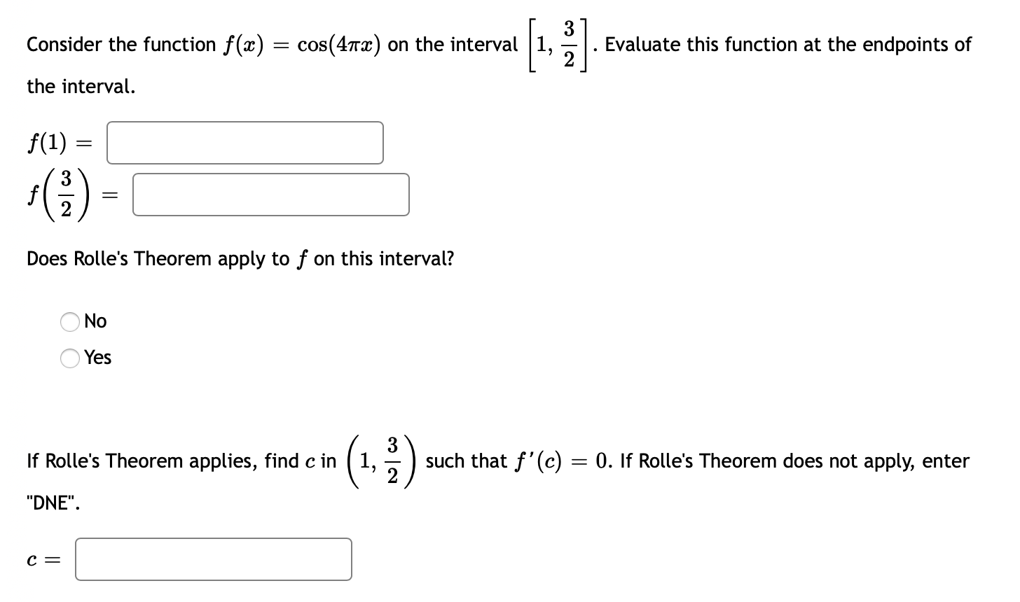 Solved . Evaluate this function at the endpoints of Consider | Chegg.com